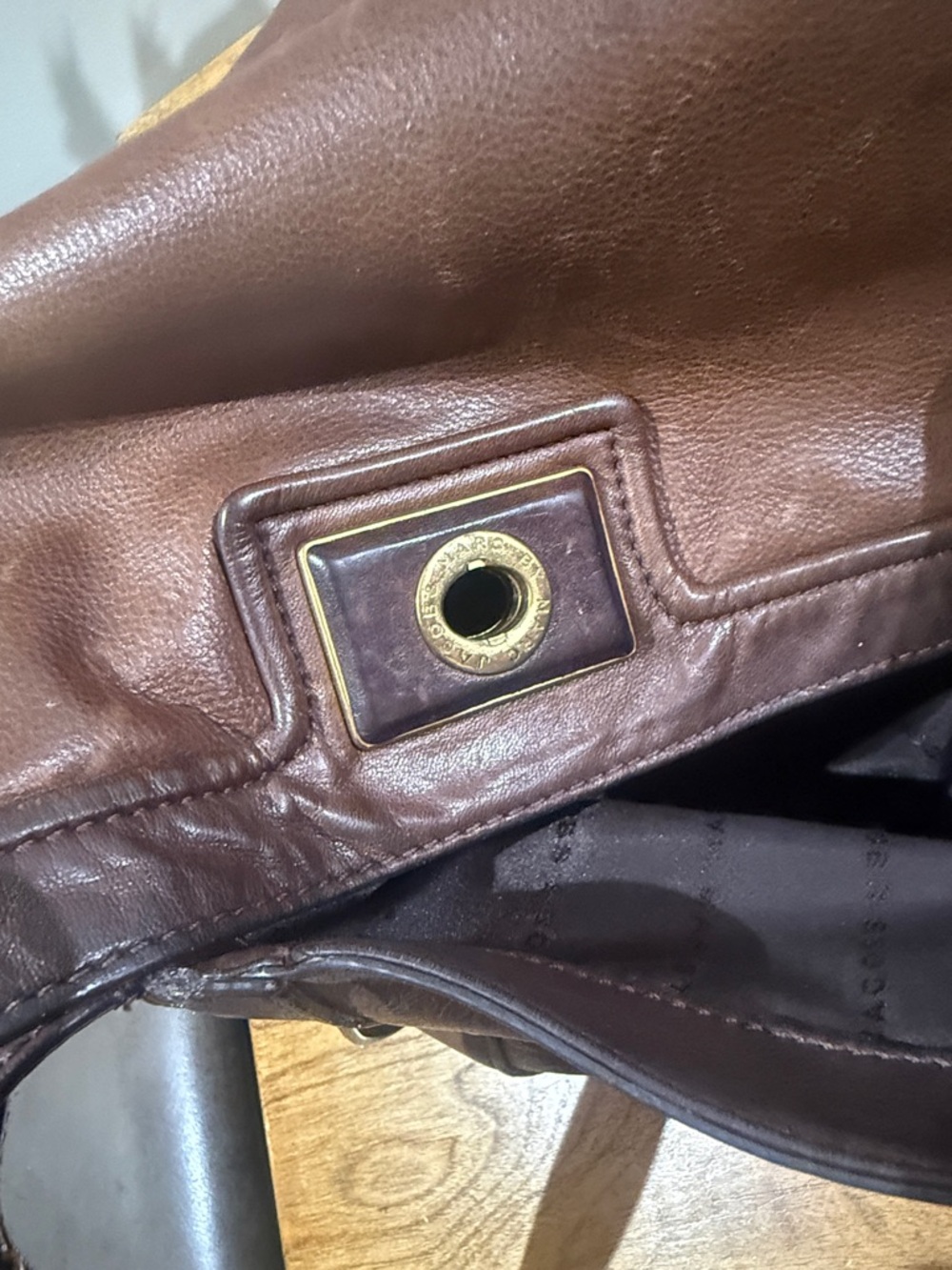 Brown Leather Messenger Bag with Turn-Lock Closure - Picture 14 of 16